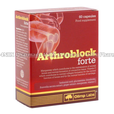 Arthroblock forte (Glucosamine Sulphate 2KCL/Chondroitin Sulfate/Hyaluronic Acid/Boswelia Serrata Extract/Zingiber Extract/Vitamin C/Albion Manganese Amino Acid Chelate)